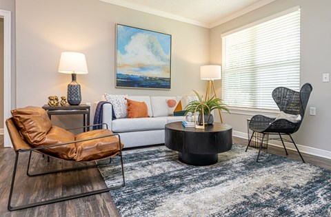 Model Living Room at Blu on the Boulevard, Baton Rouge, 70810